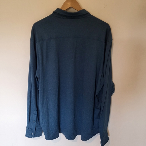 Untuckit Performance Stretch Button Down Shirt Size XXL Blue - Green - Picture 6 of 6